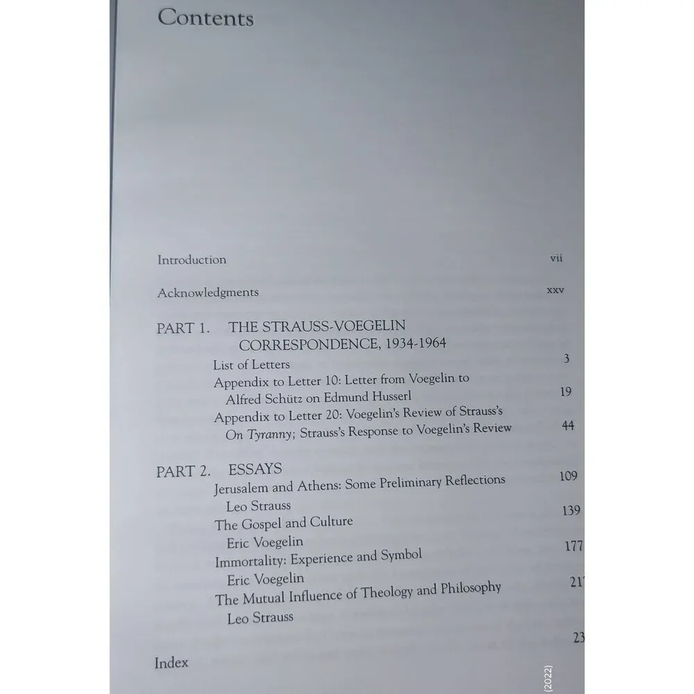 Faith and Political Philosophy: The Correspondence Between Leo Strauss & Eric Vo